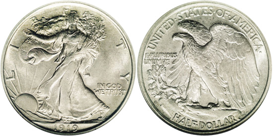 AG 1919-D Walking Liberty Half Dollar Uncertified 