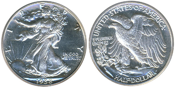 1938 Proof Walking Liberty Half Dollar